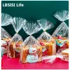 Lbsisi Leben 50pcs/Los Weihnachten transparente Brotplastiktüten handgefertigtes Keks Candy Cookies Party Geschenk Hochzeitsverpackung