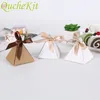 50/100pcs Triangle Marbling Candy Gift Box DIY Kraft Paper Valentine Chocolate Boxes Packaging New Year Wedding Decoration