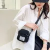 Frauen Leinwand Umhängetasche Einfacher kleiner Messenger Crossbody Bags Kette Mini Reißverschluss Telefon Beutel Shopper Geldbeutel für Mädchenhandtaschen