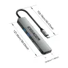 Stazioni Essager 7 in 1 USB Tipo C HUB PD60W Laptop Splitter di ricarica rapida HDMI Slitter ad alta velocità 5Gbps per PC USB 3.2 Gen1 2.0 Porte