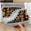 Chaussures décontractées Classic High Top Canvas for Men's Punk Skull Brand Design Light Vulcanie Sneakers Zapatillas Hombre