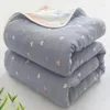 Blankets 90 100cm Soft Breathable Cotton Baby Blanket For Born 6 Layers Muslin Gauze Growth Quilt Bath Swaddle Wrap