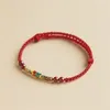 Charm Bracelets Hand Woven Natural Purple Koi Fish Lucky Women Men Red Rope Blessing Charms Bracelet Bangle For Friend