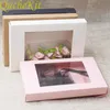20/50pcs Regalo de papel multicolor PackageGed Discirplay con cajas transparentes de dulces de boda de PVC PVC Cajas de envasado de regalos de papel