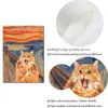 Affiche de chat orange vintage Mona Lisa Portrait toile peinture de toilette amusante drôle lecture art imprime