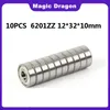 10pcs abec-5 6201zz 6201Z 6201-2Z 6201 ZZ 12*32*10 мм металлическое уплотнение Высококачественное подшипник с глубоким шариком.