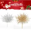 Arbre de Noël décoratif fleurs artificielles Gold / couronnes argentées Base de mariage pour décoration intérieure DIY CONDITIONS PLANTES