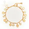 Anklets 2024 Wholesale Fashion 24k Gold-Plated Summer Anklet Charm Set Custom Jewelry Women