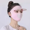 Brede rand hoeden dames zomer zon hoed met mesh ademende zijden masker outdoor werknemer anti-uv vol gezichtsheksel zonnebrandcrème zonneschade fietspap