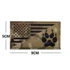 Ir K9 Köpek İşleyicisi Paw USA Flag Infrarared Taktik Yama Aplike Hayvan Yelekleri Koşumları için Döngü Düzelten Destek