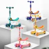 Crianças de 3 rodas Scooter Scooter Alumínio Skateboard Kids Altura ajustável Planking roda leve scooters brinquedos presentes