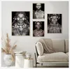 Schwarz -Weiß -Wohnzimmer Leinwand Malerei Wandbilder Quadro Cuadros Afrikanische Frauen Mann Wandkunst Porträt Home Dekoration