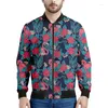 Giacche da uomo Hawaiian Colorful Flower Graphic Giacca da uomo 3D Piante tropicali Stampato Farpette per maniche lunghe Bomber Street Copertine