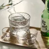 Japanese Sake Set Hammer Pattern Glass Gold Rimmed Cup Wine Warmer Korean Soju Cup Tequila Pot Whisky Cup Domestic Wine Set