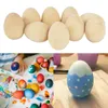 5 -stcs paas houten eieren kind hand geschilderd diy doodle ei natuurlijk onafgewerkt hout blanco ei speelgoed paascadeau huis decoratie