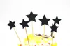 Ensemble de 6pcs Silver Glitter Stars Cake Topper Set personnalisable Cupcake Decorations Wedding Baby Birthday Party Supplies