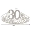30º 40º 50º 80º Fabuloso Aniversário Sash e Tiara for Women Girls Acessórios para o cabelo de aniversário Decoração de suprimentos de festa da rainha
