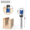 1Pcs Straight Knife Milling Cutter Wood Carving With Bearing Template 6mm 1/4 Shank Router Bit For Woodworking Grooving Tool