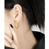 Boucles d'oreilles Hoop s'steel 925 Cercles géométriques argentés boucles oreille Huggie pour femmes Gift Minimaliste Engagement de luxe