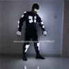 Новый светодиодный сияющий робот -танцевальный костюм со очками перчатки светодиодные брони светодиодные световые наряды сцены