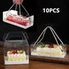 10pcs Boîte à gâteau transparente à la main