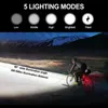 10000mAh Bike Light USB rechargeable 5000 lumens Bike Phadight 5T6 LED Super Bright Lampy Fights Front et arrière arrière arrière