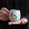 Luwu White en céramique tasse de thé mignon chat chinois kung fu cartes de thé 100 ml