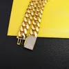 Chaîne de liaison cubaine de Miami personnalisée 14k Real Gold plaqué glacé collier Moisanite Collier Sier Hip Hop Mossanite Bijoux pour hommes