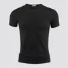 Heren t -shirt pure kleur v kraag korte mouwen tops tees mannen t -shirt zwarte panty's man t -shirts fitness voor mannelijke kleding 240401