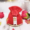 10pcs Velvet Sugar Gift Sac avec de la ficelle et de la carte de Noël d'anniversaire de Noël COOIKE Candy Sacs d'emballage