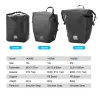 SAHOO 1PC Provo de água 10L 20L Roll-top Bicycle Bagage Transporter Bag Bag Rack Rack Pannier Light Reflexivo com alça de ombro