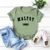 Malfoy1980 T-shirt Magic Movie Inspired Wizard World Shirt Vintage Magic Wizard School Tees Women Draco Malfoy koszulki