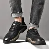 Sapatos casuais moda outono de inverno masculino tênis de negócios esportes ao ar livre redondo cabeça não deslizamento grande tamanho 39-44 pu