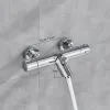 Chrome Thermostatic Shower Mixer Valve Wall Mounted Dual Handle Control Valve Hot And Cold Bathroom Mixer Mixing Bathtub Faucet