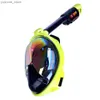 Diving Masks Diving Mask Underwater Scuba Anti Fog Full Face Diving Mask Professional Snorkeling Set with Anti-skid Ring Snorkel Y240410
