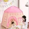 Toy Tents Childrens Tält Playhouse Boys and Girls Inomhus och utomhus bärbar Oxford Tygrosa Blue Toy Small House L410