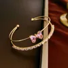 Light Zircon Bow Double Layer From South Korea Exquisite Fashion High Grade Feel Bracelet Sweet and Versatile Style Handicraft