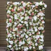 人工花の壁パネルピンクローズホワイトアジサイと緑の偽の花ジプソフィライベントGY857装飾的な花輪3124