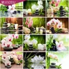 5D dipinto diamantato Phalaenopsis Orchide Croce Kit Kit Flower Diamond Ramion Mosaic Drill Landscape Home DECORATIE