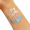 6PCS Rainbow Silver Team Braut Temporär wasserdichte Tattoo Bachelorette Party Braut, um Partyzubehör zu sein