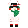 Santa Claus Snowman Elk Advent Calendar med fickor 24 dagar hängande julnedräkning Felt kalender för inomhusheminredning