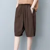 Женские брюки модные эластичные сплошные карманы Прямая повседневная одежда 2024 Летняя свободная полная колена с высокой талией с высокой талией
