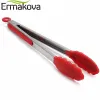 ERMAKOVA Silicone BBQ Grilling Tong Salad Bread Serving Tong Non-Stick Kitchen Accessories Grilling Cooking Tong Barbecue Clip