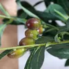 Fausses fleurs artificielles Branches d'arbre à feuilles d'olive avec des fruits olive fleur fleur de fleur de soie de soie