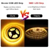 COB 10 m CCT LED LED LUCI LUCILI ULTRATINA 5MM 2 FILI 2700-6500K Striscia di pannocchia a LED BICOLORE Dimmabile per la stanza di illuminazione dell'arredamento Strisce