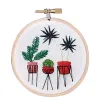 Borduurwerkstartkits Pot Plant Cross Stitch Kit Diy Wall hangt thuisdecoratie