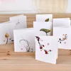 5pcs/pack Creative Classical Chinese Greeting Card White Message Diy Folding Birthday Christmas New Year's Day Blessing Card