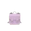 Fashion Children Square Handbags Mädchen Süßigkeiten Farbe PU Leder Crossbody Taschen Kinder Metalle Schnalle Kette One-Shoulder-Tasche Z7631