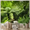 Forestale di paesaggio forestale naturale cascata foglie di palme della giungla tropicale decorazioni arte arazzi tappeti per picnic muro del soggiorno appeso