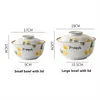 Ceramic Big Soup Bowl Round Soup Pot with Lid Salad Instant Noodle Bowl Small Japanese Tableware Household Kitchen Supplies